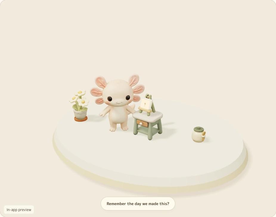 The album, showing your collected creations in 3D